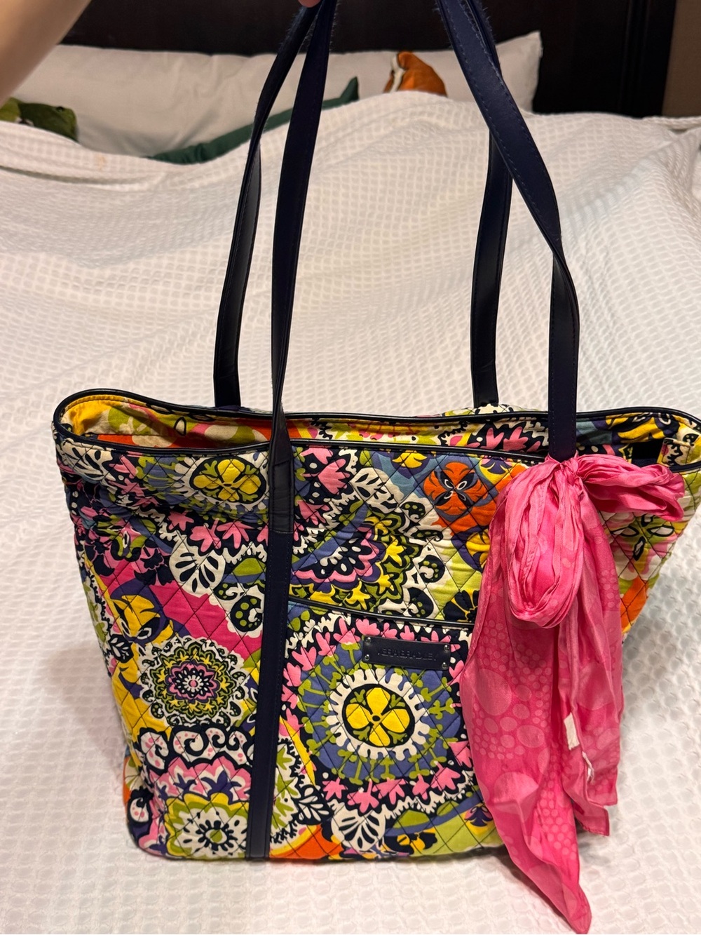 Vera Bradley Rio Quilted Tote with Pink Scarf